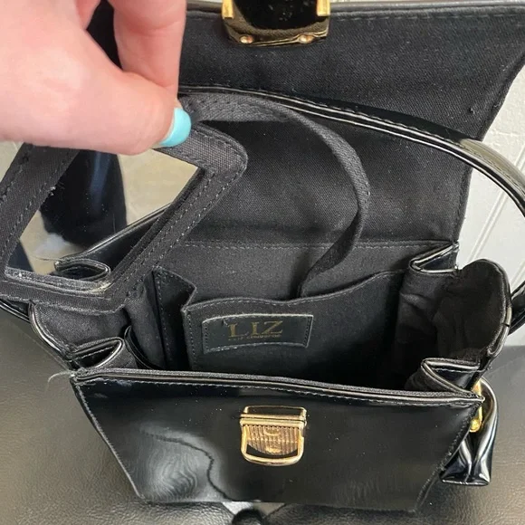 Vintage Liz Claiborne Black Patent Leather Purse - Picture 6 of 8